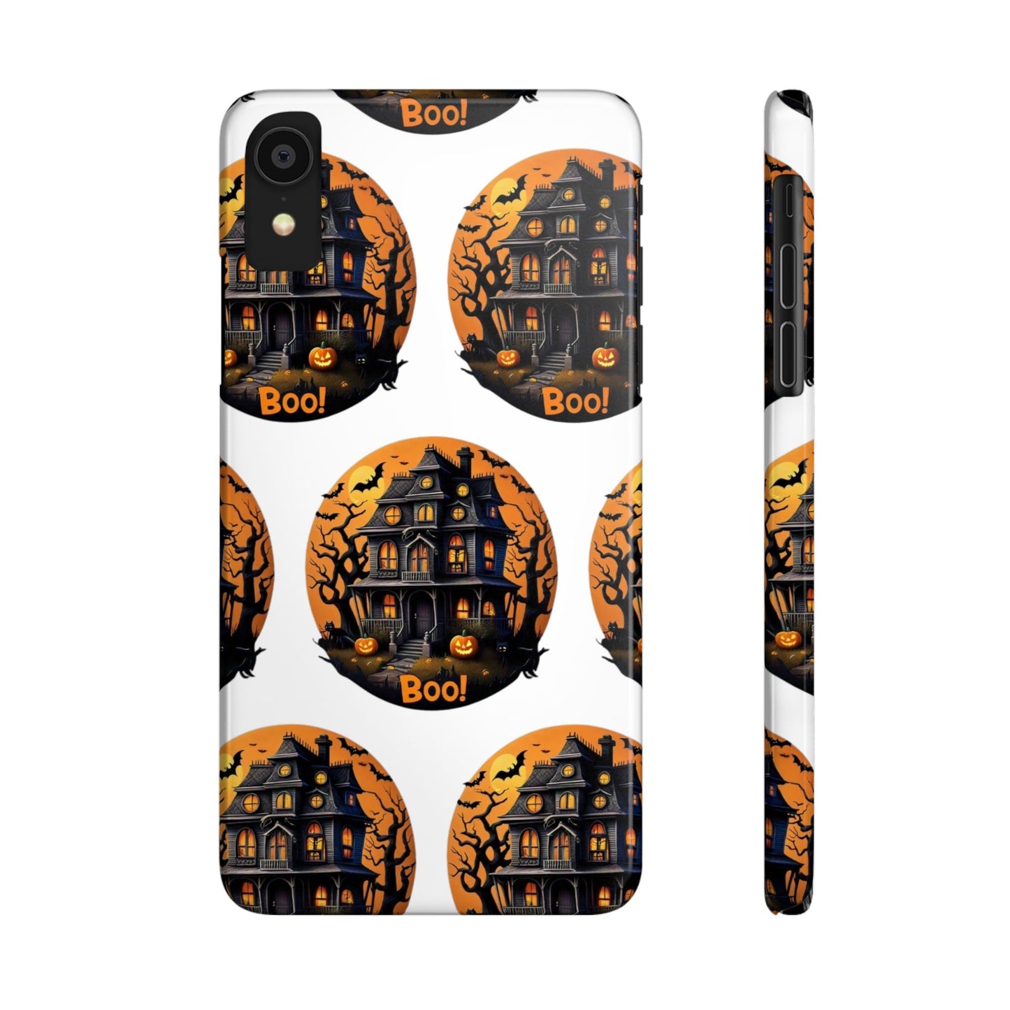 Haunted Halloween House Pattern Slim Phone Cases