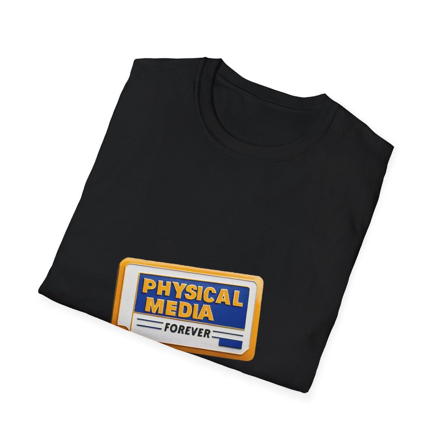 Physical Media Forever Unisex Softstyle T-Shirt w/ ALT RFP! Logo on Back