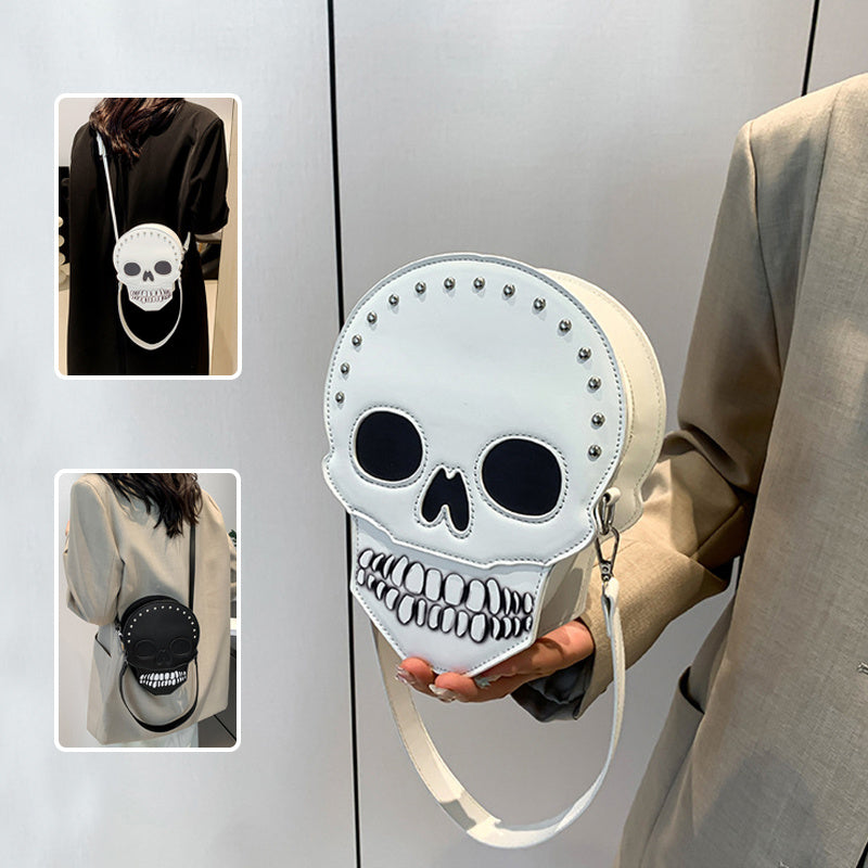 Bolso de hombro con diseño de calavera de Halloween para niñas, divertido y lindo bolso de mensajero con personalidad, bolsos cruzados creativos para mujeres