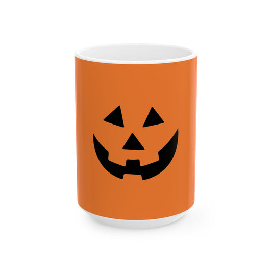 Taza de cerámica con forma de calabaza tradicional (11 oz, 15 oz) para Halloween