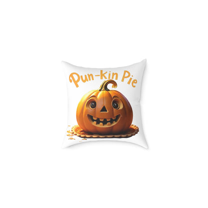 Pun-Kin Pie Design Square Poly Canvas Pillow