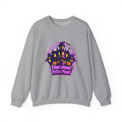 Sudadera unisex de cuello redondo Heavy Blend™ con logotipo de DDP! en la parte delantera y trasera