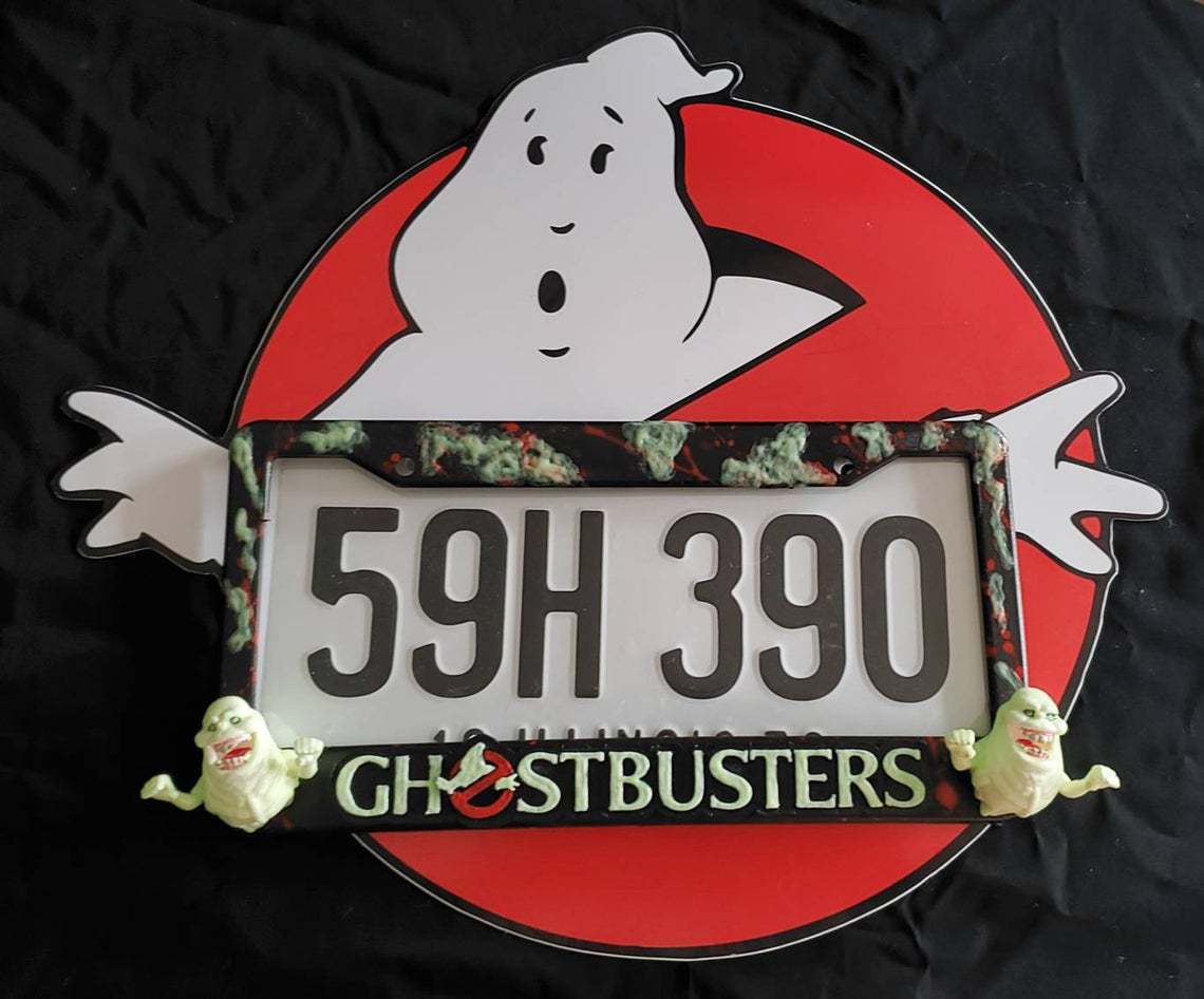 Halloween Personality Myers License Plate Frame Luminous White Ghost