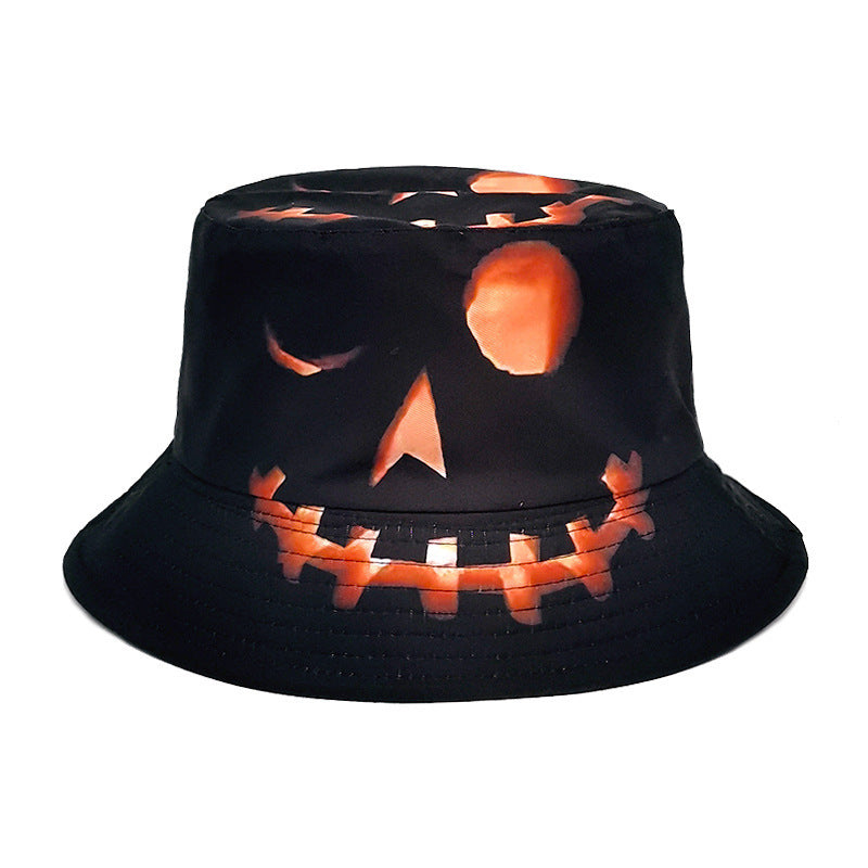 Halloween Hats Creative Cartoon Pumpkin Grimace Printed Sun-shade Fisherman Hat 1 Style M