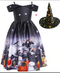 Vestido de princesa de Halloween con malla estampada para Halloween