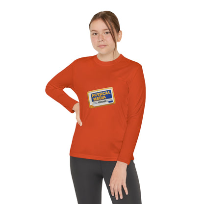 Physical Media Forever! Youth Long Sleeve Competitor Tee