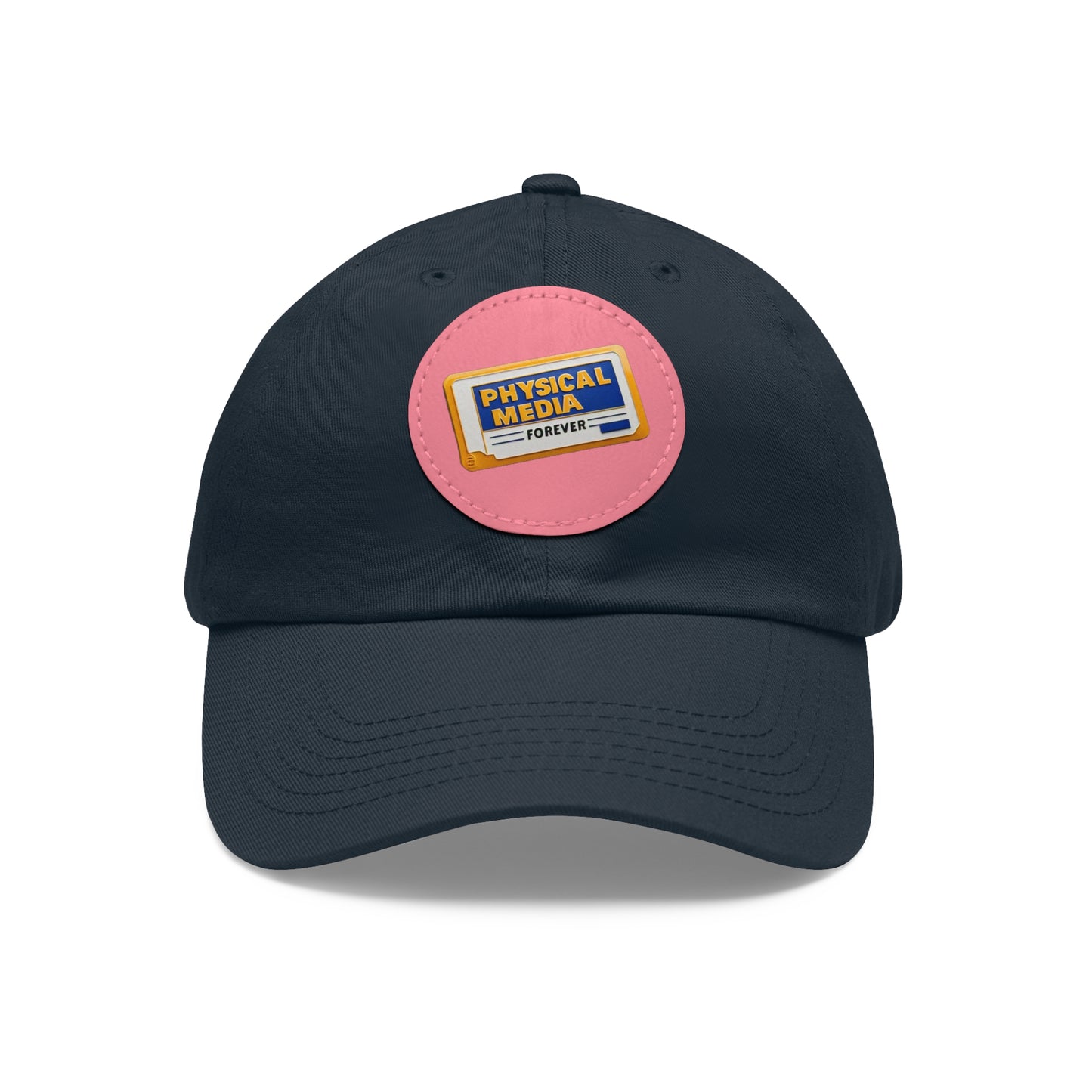 Physical Media Forever - Dad Hat with Leather Patch (Round)