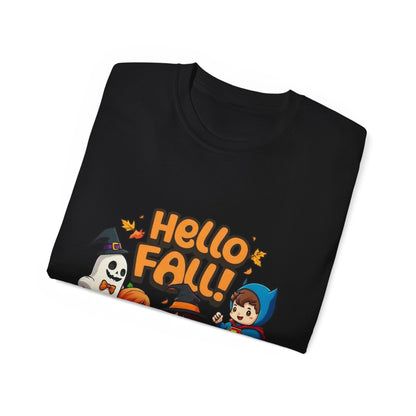 Camiseta unisex de algodón ultrafino con diseño de Hello Fall