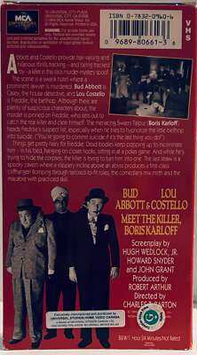 Abbott & Costello: Meet the Killer Boris Karloff [VHS] B&W Horror/Comedy image 2