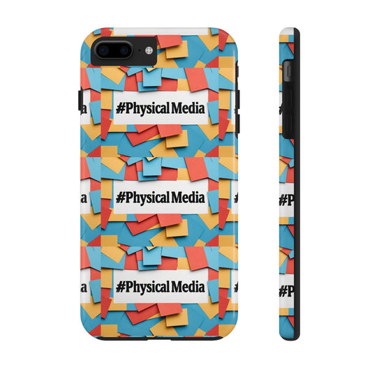 Funda para teléfono resistente con diseño de #PhysicalMedia