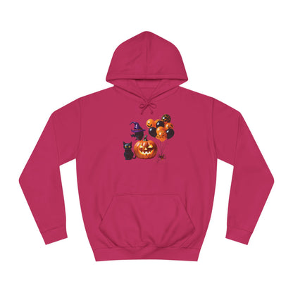 Halloween Pumpkin & Black Cat Unisex College Hoodie