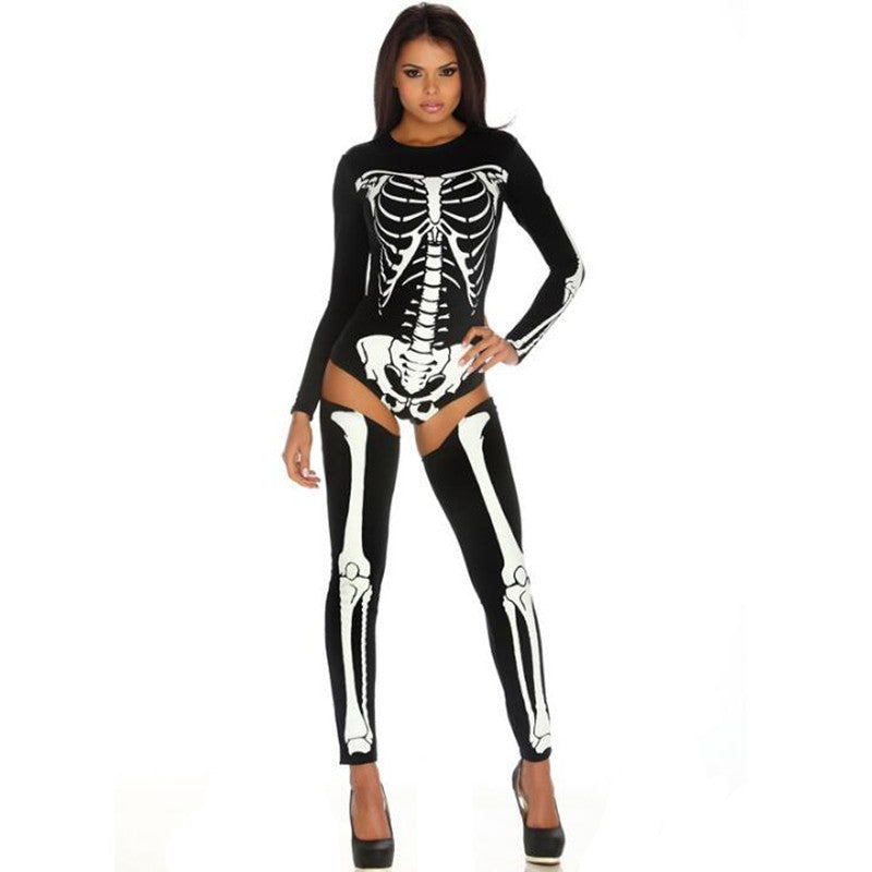 Disfraz de Halloween para cosplay, uniforme de calavera y zombi