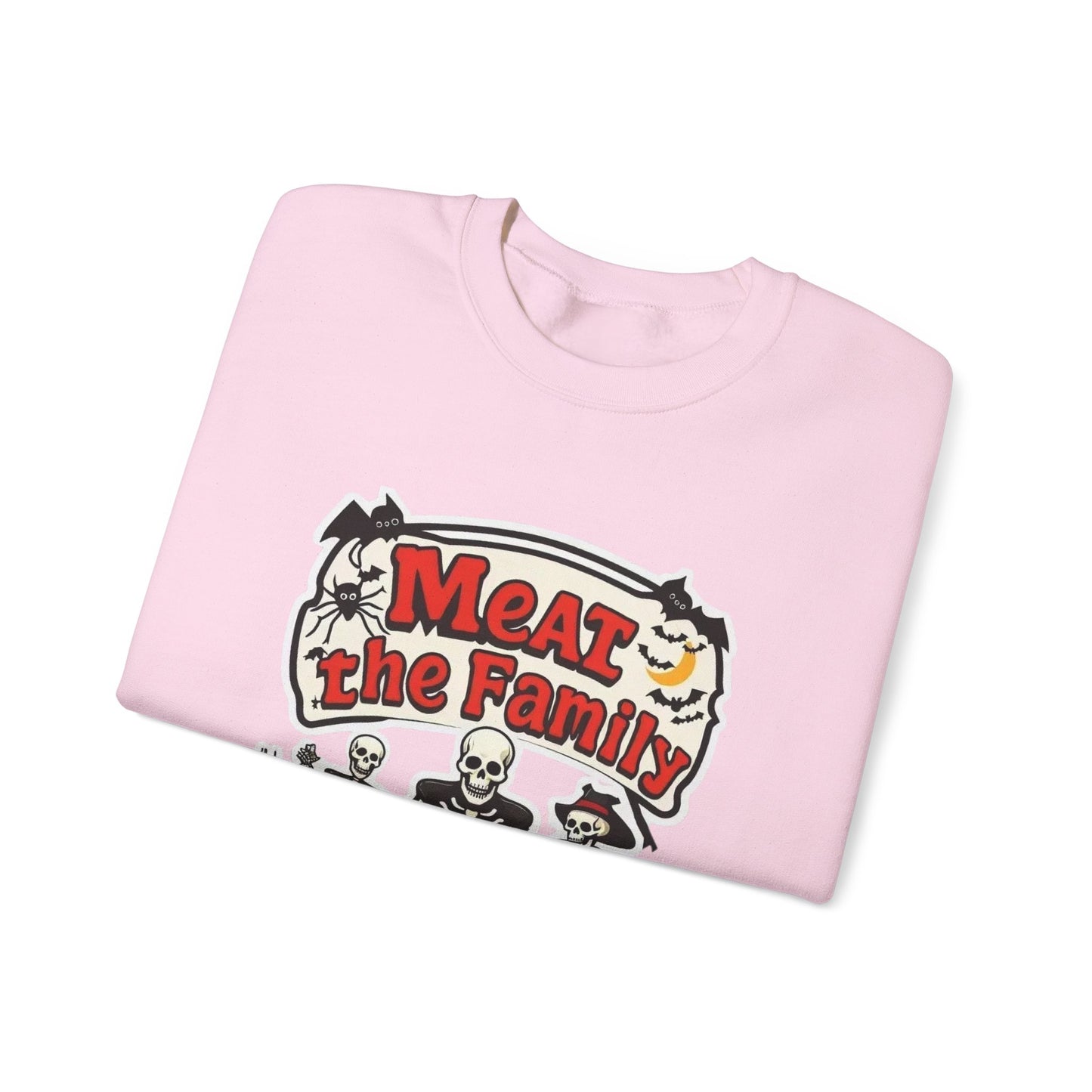 Sudadera unisex de cuello redondo de mezcla pesada Meat the Family