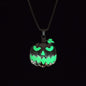 Halloween Ghost Festival Accessories Luminous Pumpkin Pendant Necklace Green Light