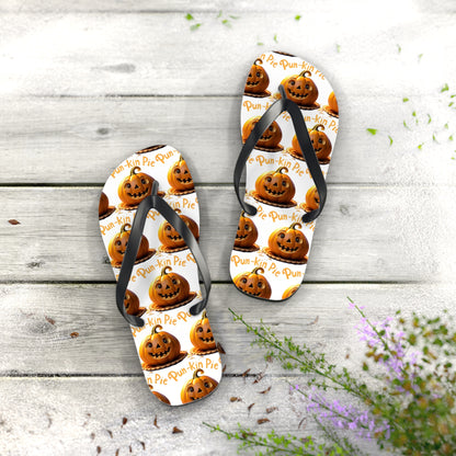 Pun-Kin Pie Design Flip Flops