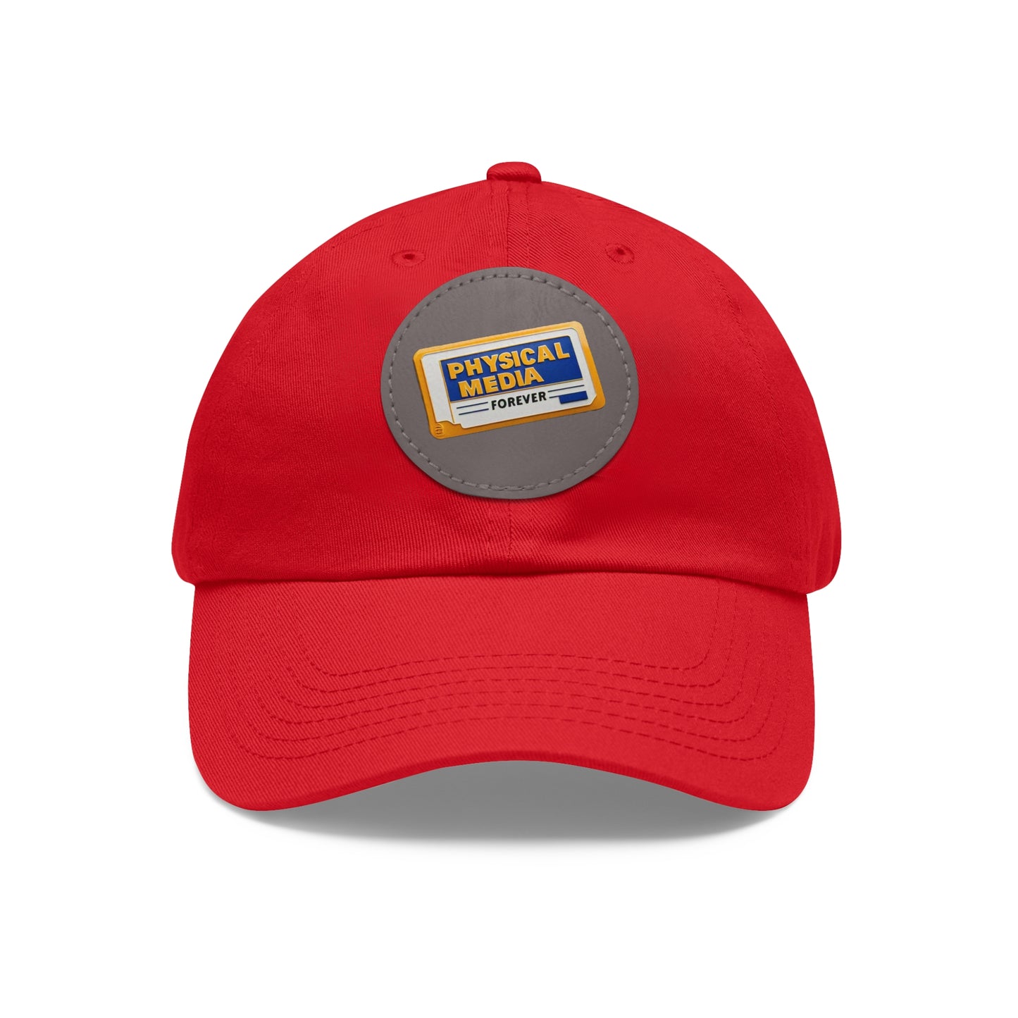 Physical Media Forever - Dad Hat with Leather Patch (Round)