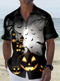 Camiseta de manga corta informal con estampado de fantasmas de Halloween retro para hombre