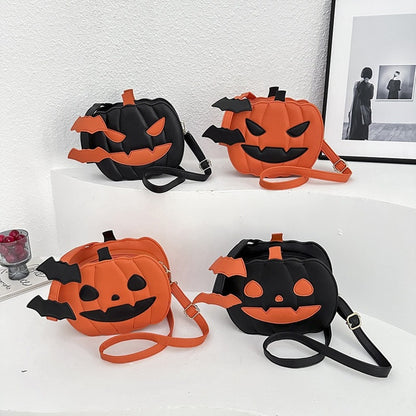 Bolso bandolera de calabaza de Halloween para mujer, novedoso bolso de calabaza, bolso de hombro de diablo de Halloween, divertido bolso bandolera