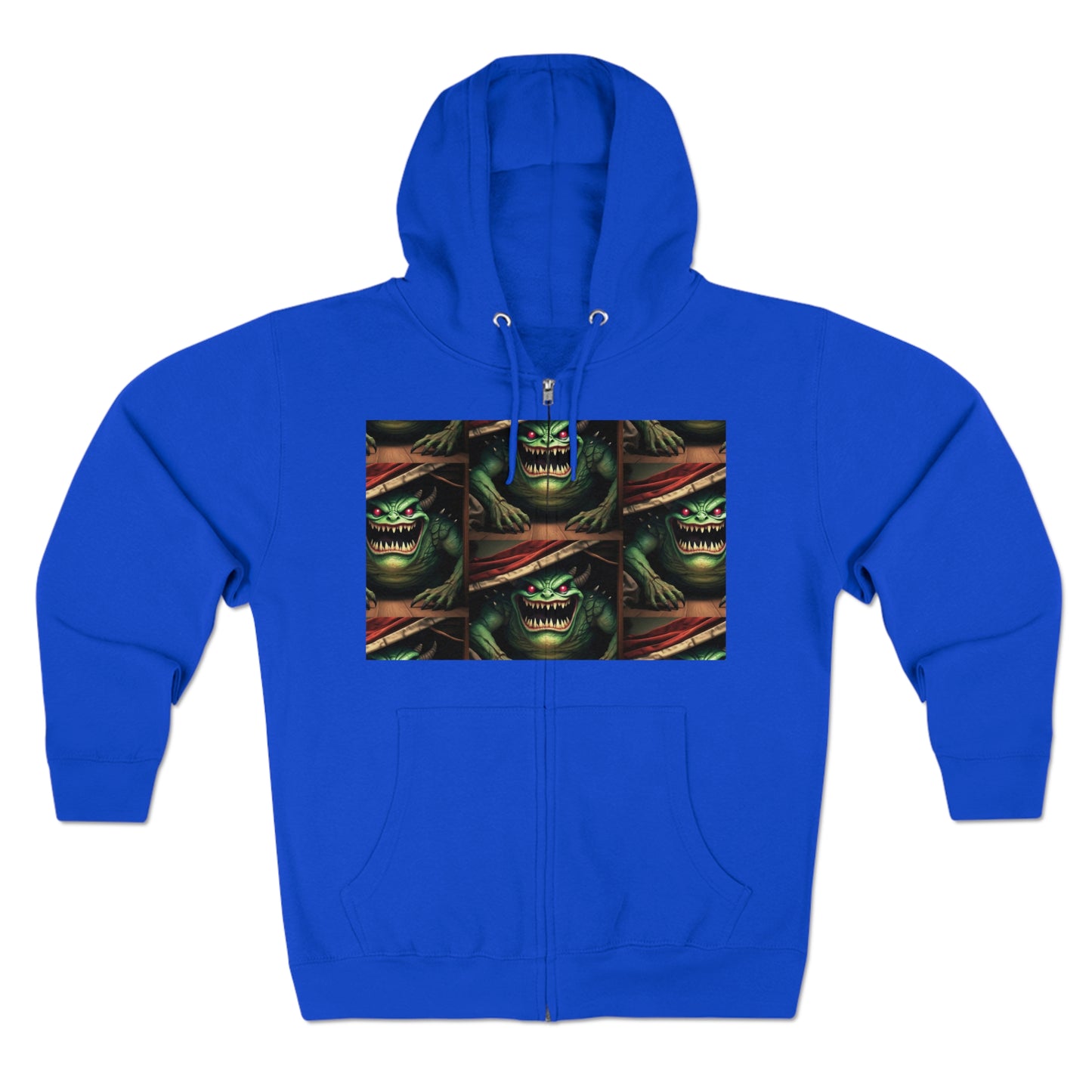 Sock Thief Monster Under the Bed Unisex Zip Hoodie