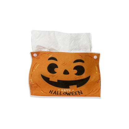 Halloween Theme Ornament Blanket Cartoon Tissue Dispenser Towel Box Orange 19X10X12CM