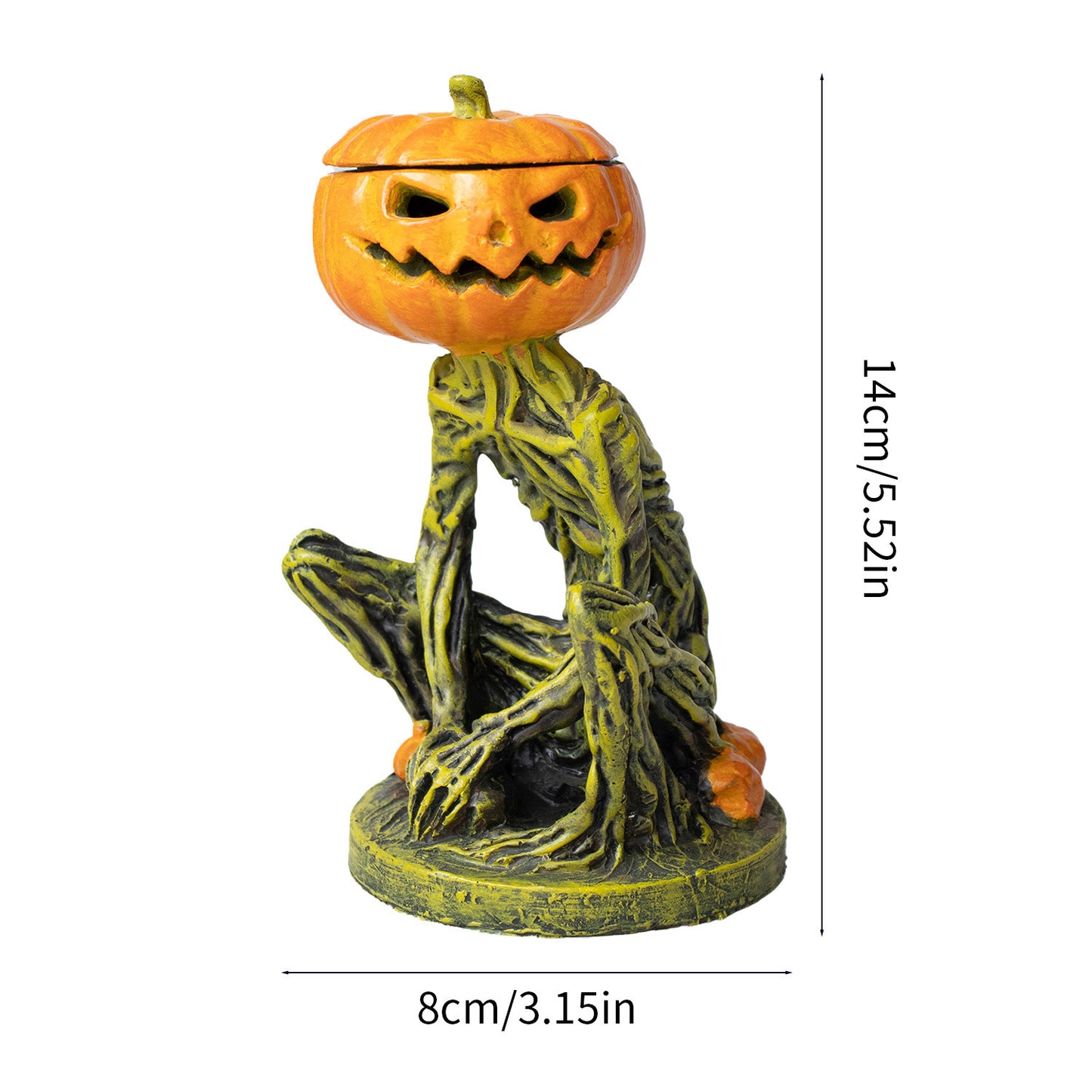 Halloween Pumpkin Candlestick Resin Decorations Resin Pumpkin Ornaments 14x8cm