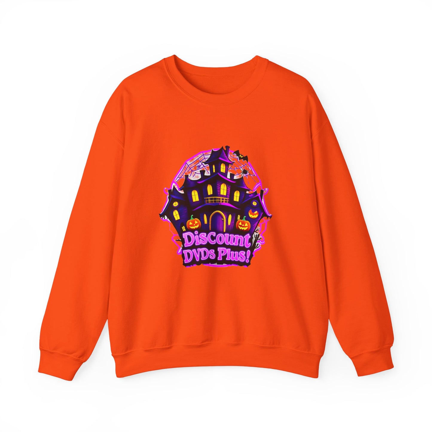 Sudadera unisex de cuello redondo Heavy Blend™ con logotipo de DDP! en la parte delantera y trasera