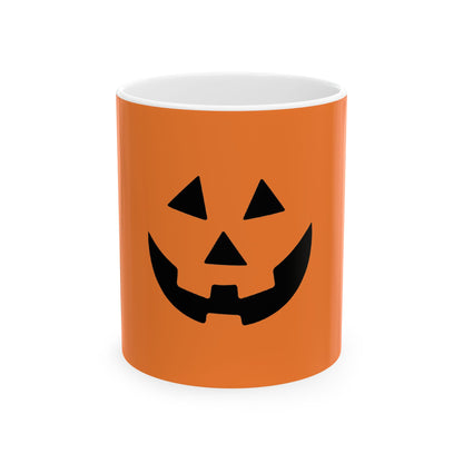 Taza de cerámica con forma de calabaza tradicional (11 oz, 15 oz) para Halloween