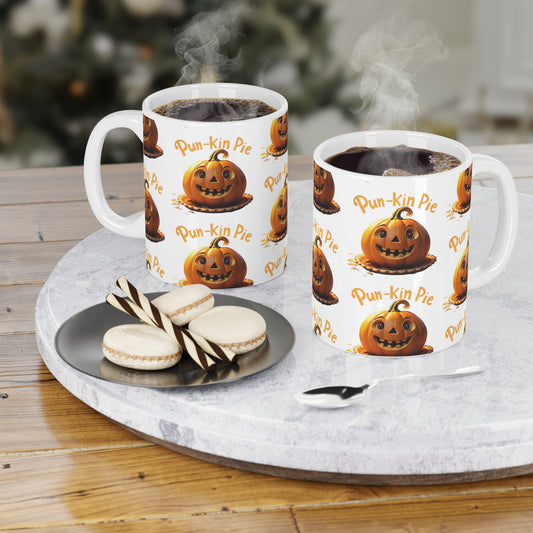 Tazas de cerámica con diseño de pastel Pun-Kin (11 oz, 15 oz y 20 oz)