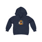 Hello Fall (front) Pun-Kin Pie (back) Youth Heavy Blend Hooded Sweatshirt Hoodie