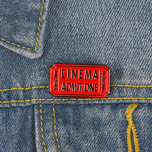 Movie ticket brooch Admit One