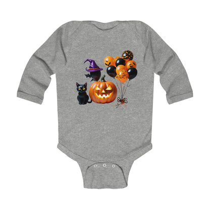 Halloween Pumpkin & Cat Infant Bodysuit - Soft, Cozy, and Adorable