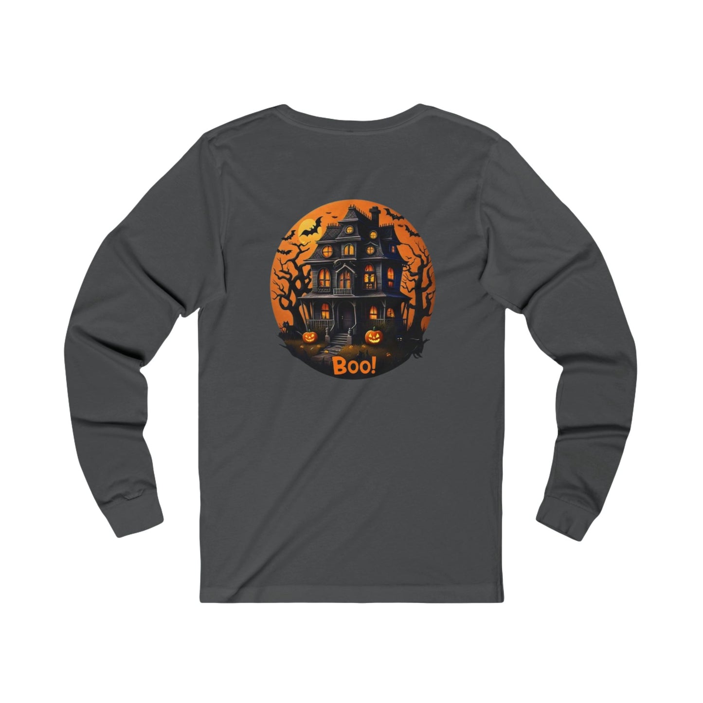 Haunted Halloween House Unisex Jersey Long Sleeve Tee