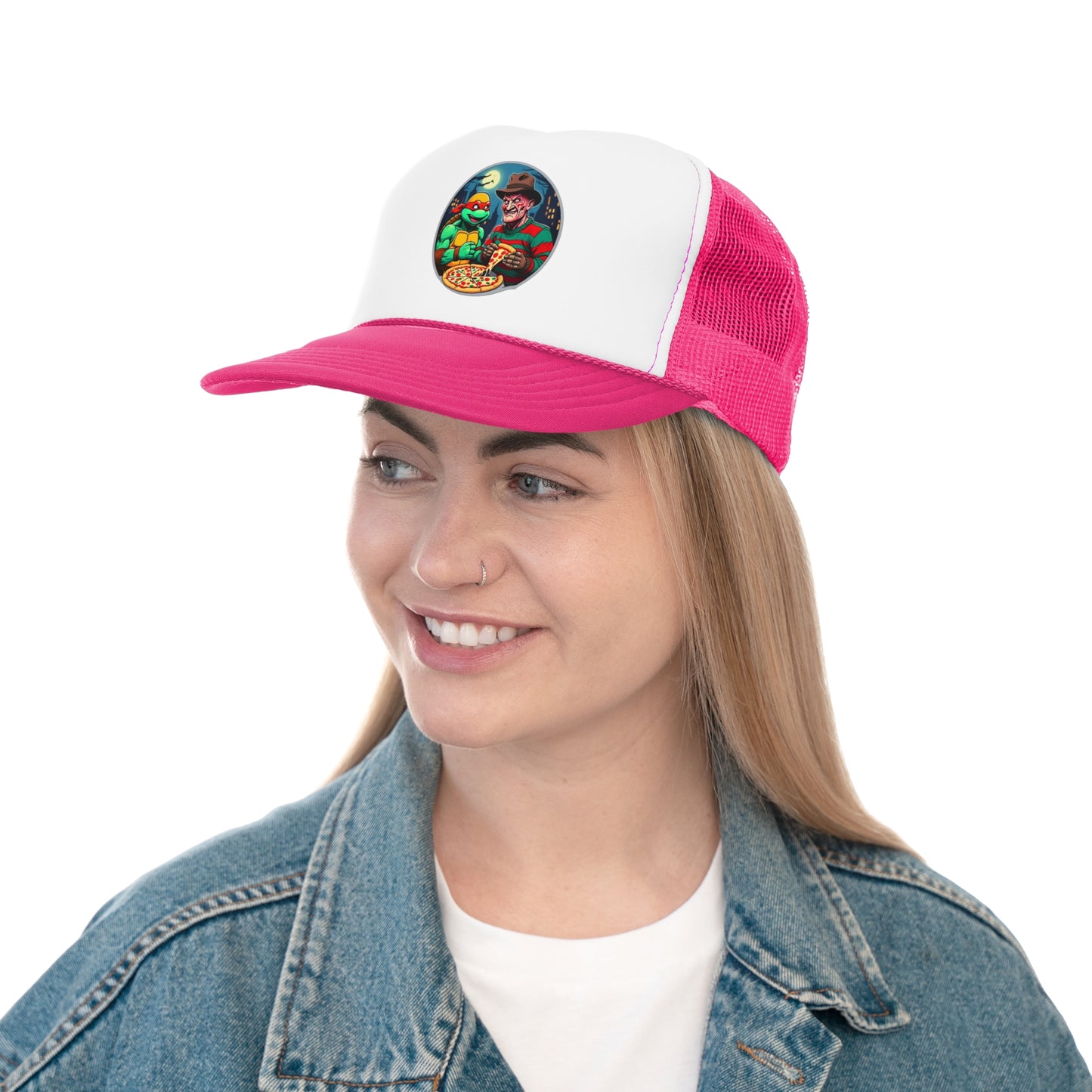 A Pizza Party on Elm Street (Design 2) Trucker Caps