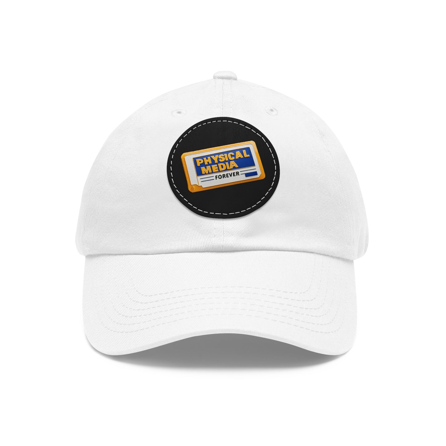 Physical Media Forever - Dad Hat with Leather Patch (Round)