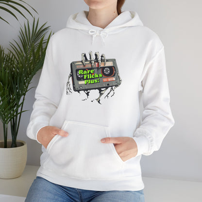 Sudadera unisex con capucha y mezcla pesada Rare Flicks Plus! Alt Logo White Background