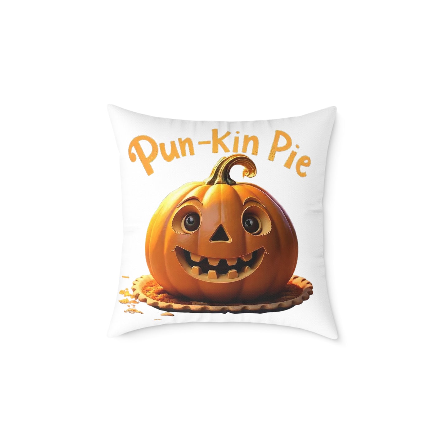 Pun-Kin Pie Design Square Poly Canvas Pillow