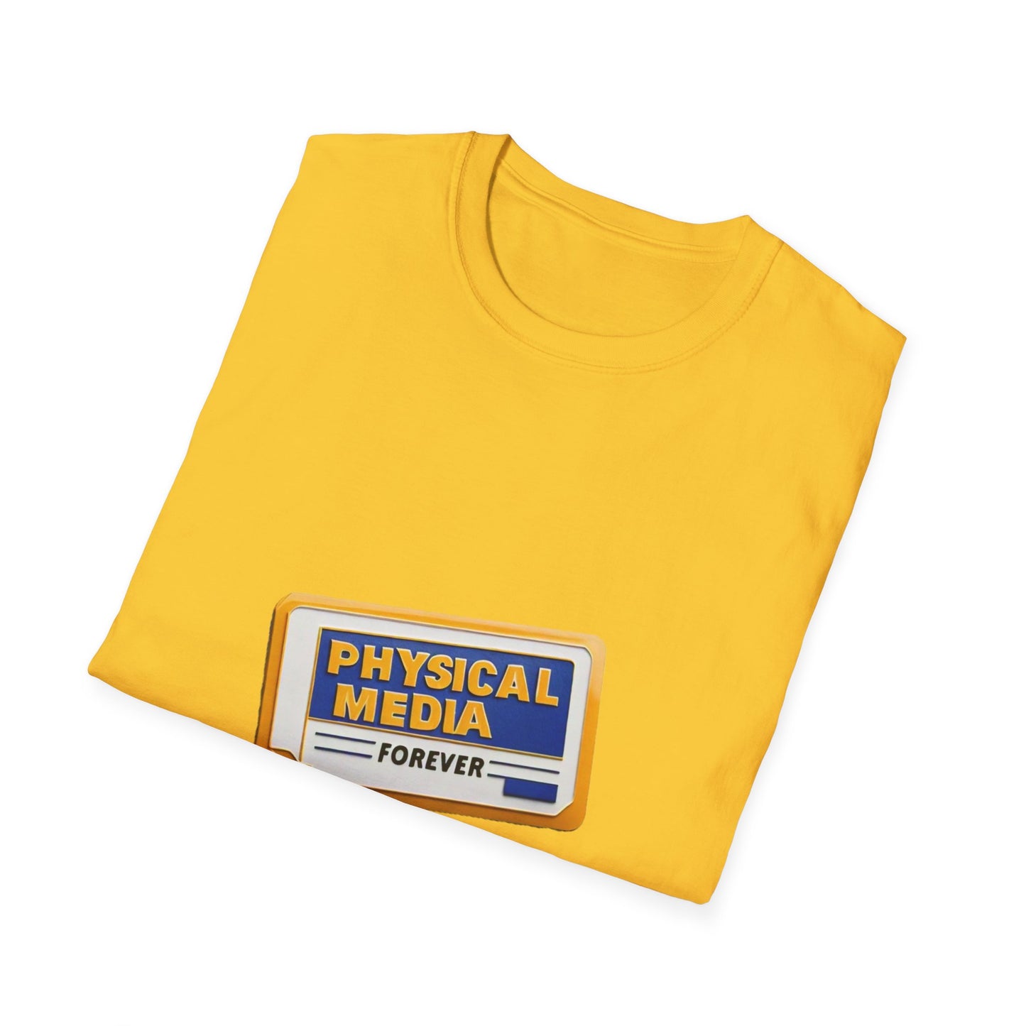 Physical Media Forever Unisex Softstyle T-Shirt w/ ALT RFP! Logo on Back