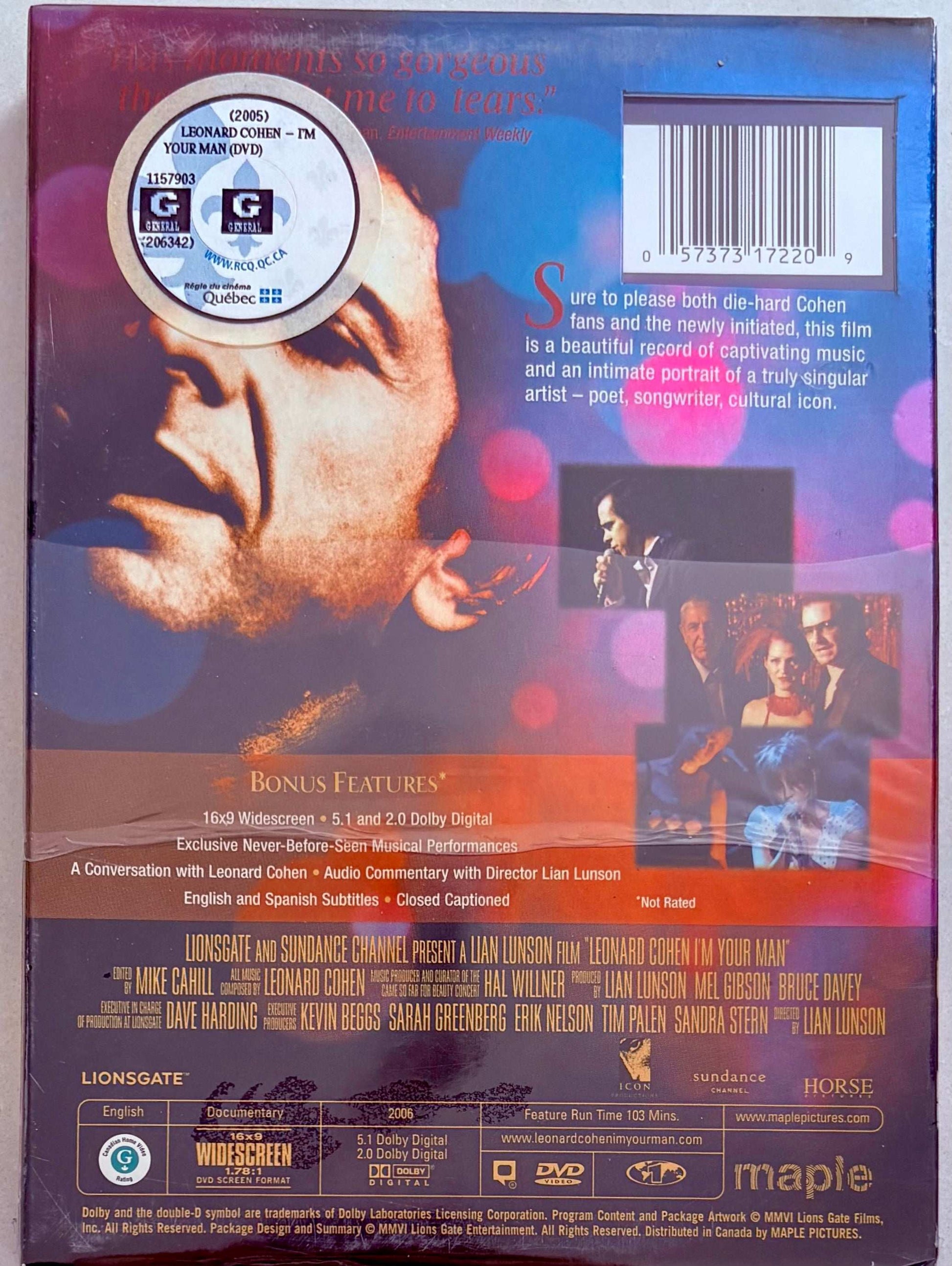 Leonard Cohen I’m Your Man (DVD, 2006) Music/Documentary w/ Slipcover Brand NEW