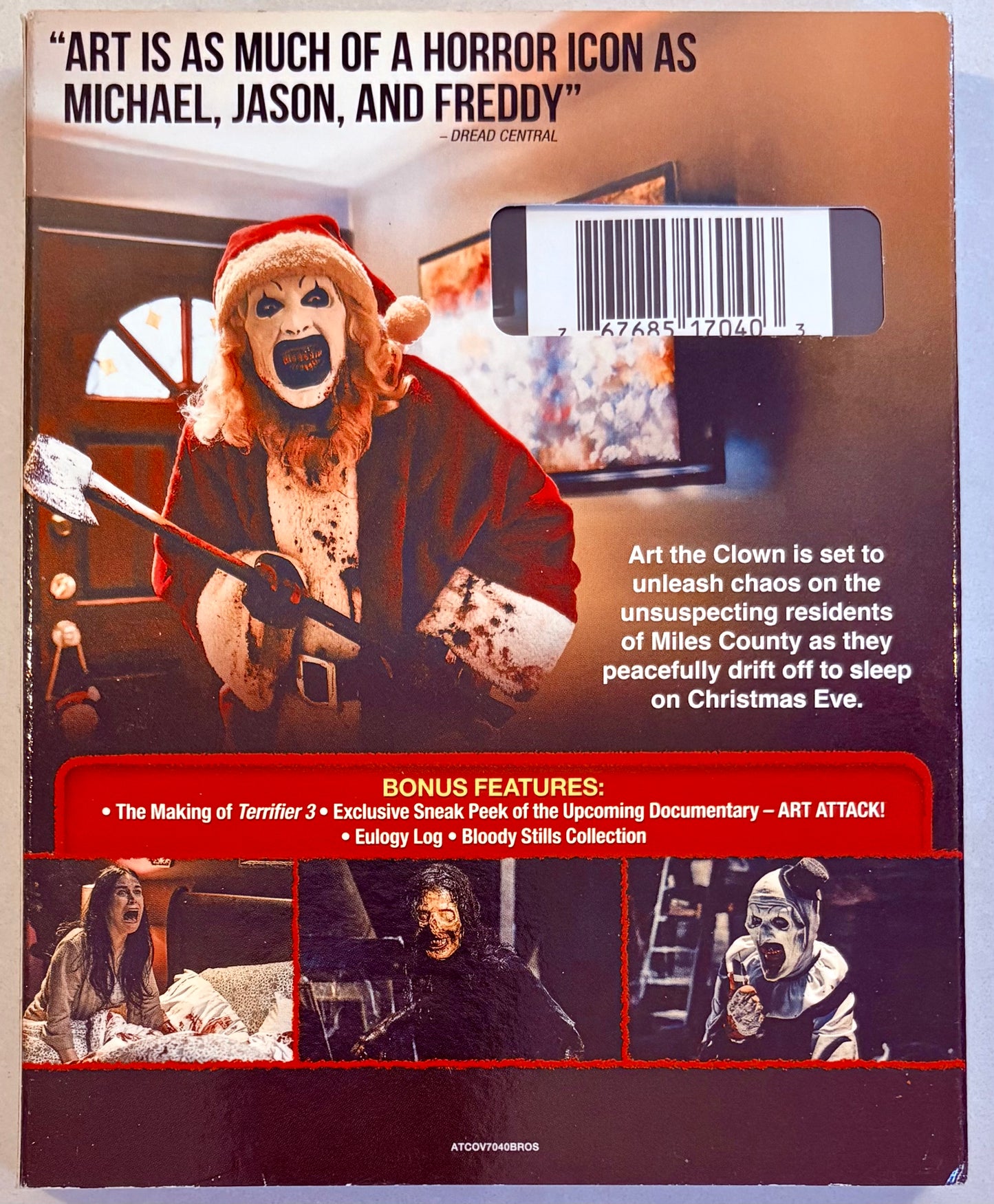 Damien Leone's Terrifier 3 (Blu-ray, 2024) Edición de coleccionista con funda protectora, película de terror y terror navideña