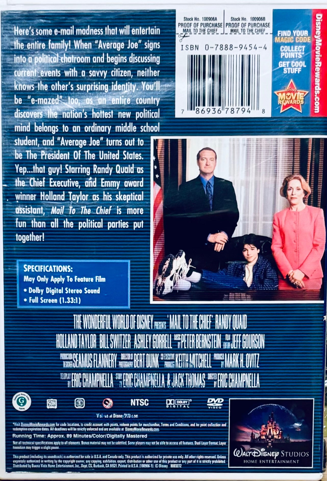 Mail to the Chief (DVD 2000) Disney Randy Quaid TV Movie Comedy