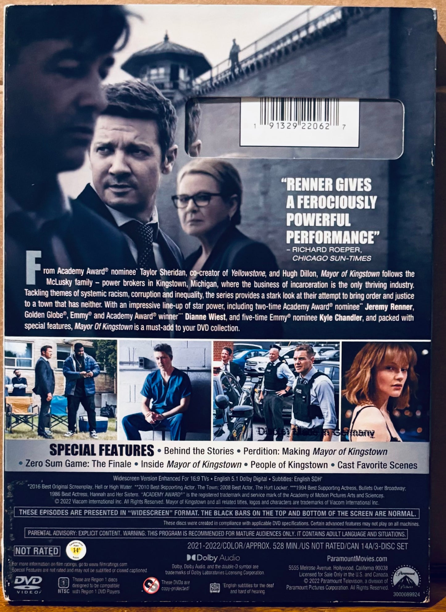 Alcalde de Kingstown: Temporada uno (DVD, 2021) con funda Jeremy Renner Paramount