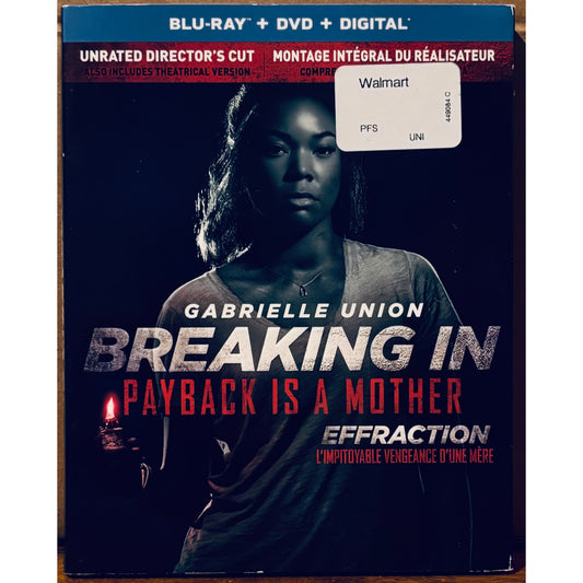 Breaking In (Blu-ray ONLY, 2018 ) w/ Slipcover - Action/Thriller Unrated Director's Cut