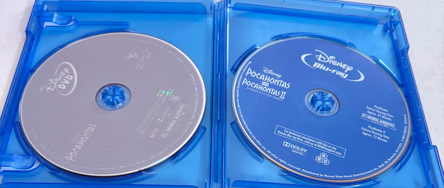 Pocahontas y Pocahontas 2 (Blu-ray, animación Disney En/Fr/Sp 2 discos (región ABC)