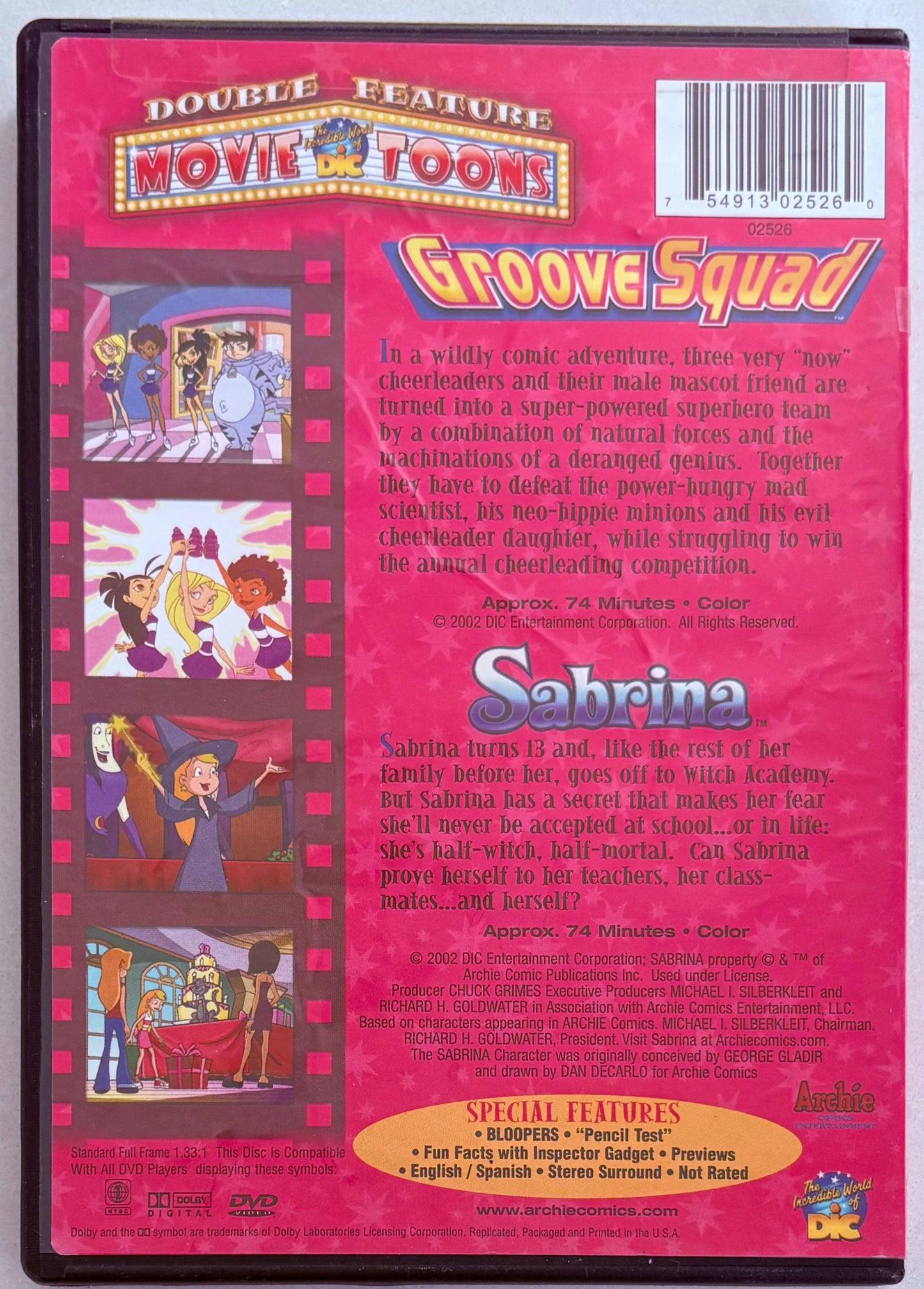Grove Squad/Sabrina, la bruja adolescente: Amigos para siempre (DVD, 2002) Doble función de animación