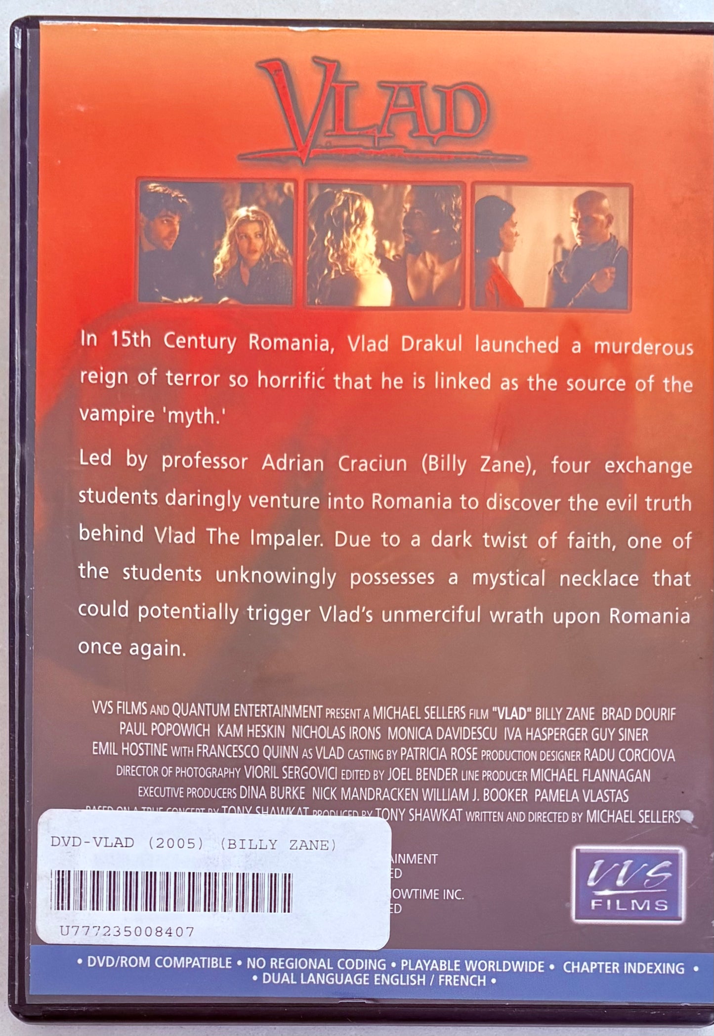 VLAD EL MAL NUNCA MUERE (DVD, 2005) VVS Films Horror En/Fr Región Gratis