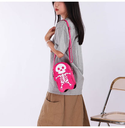 Halloween Skull Shoulder Bag Girls Fashion Funny Cute Messenger Crossbody Bags Women Small Phone Bag