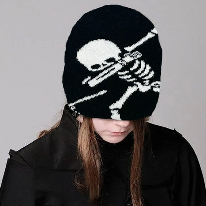 Skull Ghost Halloween Color Knitted Hat