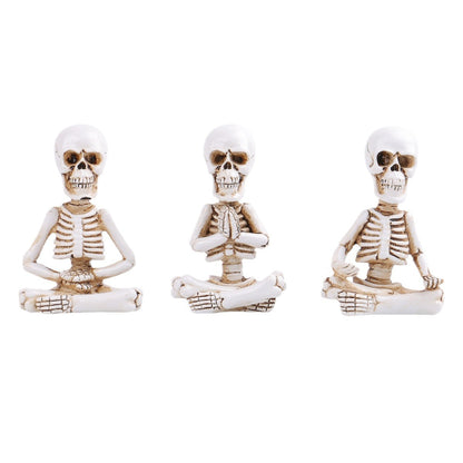 Decoración de calaveras para meditación de escritorio para Halloween