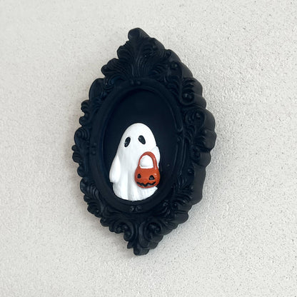 Adornos de resina para Halloween, decoraciones de pared con fantasmas y truco o trato