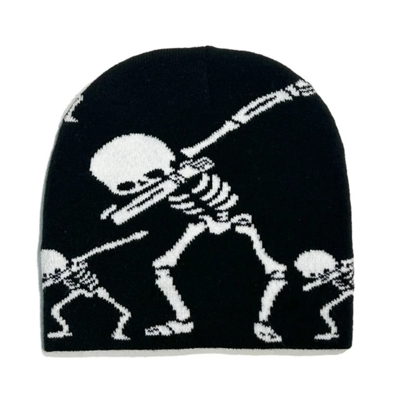 Skull Ghost Halloween Color Knitted Hat